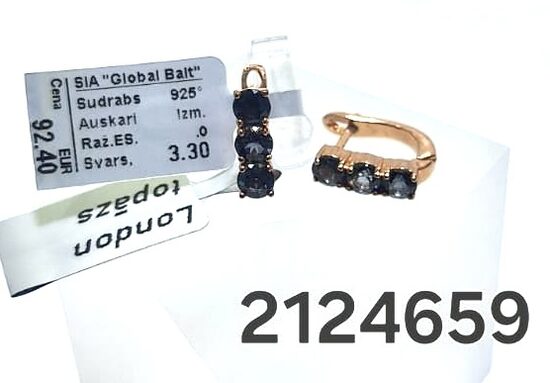 Sudraba auskari ar london topāzu (apz.) -60%