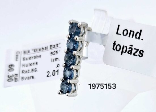 Sudraba kulons ar london topāzu -60%