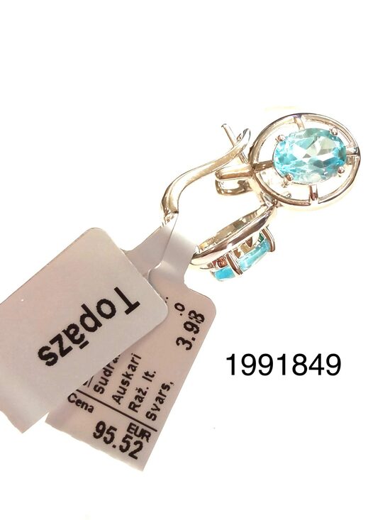 Sudraba auskari ar topāžu  -60%