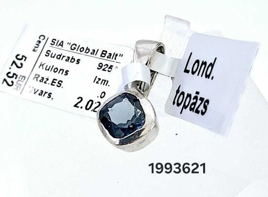 Sudraba kulons ar london topāzu -60%