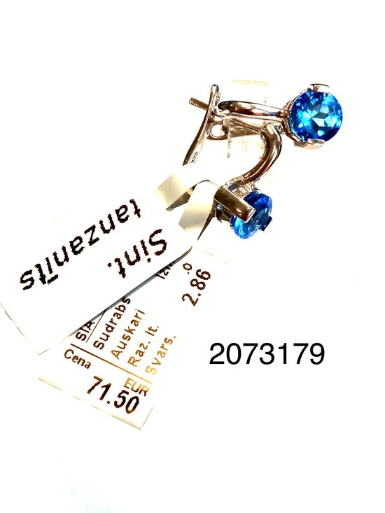 Sudraba auskari ar sint.tanzanītu -60%