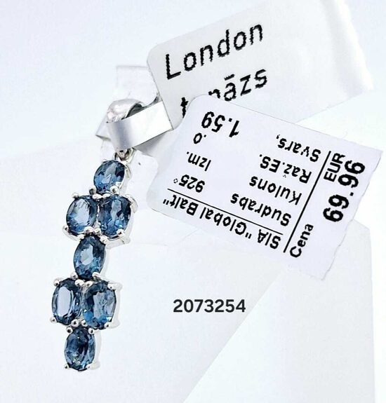 Sudraba kulons ar london topāzu -60%