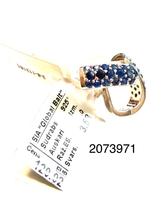 Sudraba auskari ar safīru -60%