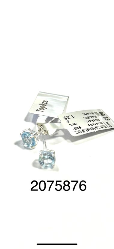 Sudraba auskari ar topāžu  