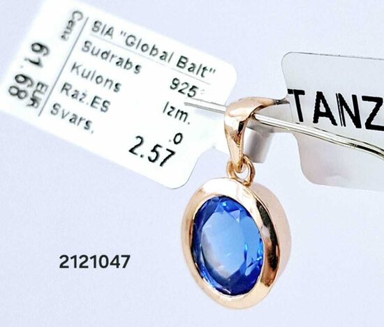 Sudraba kulons apzeltīts ar tanzanītu -60%