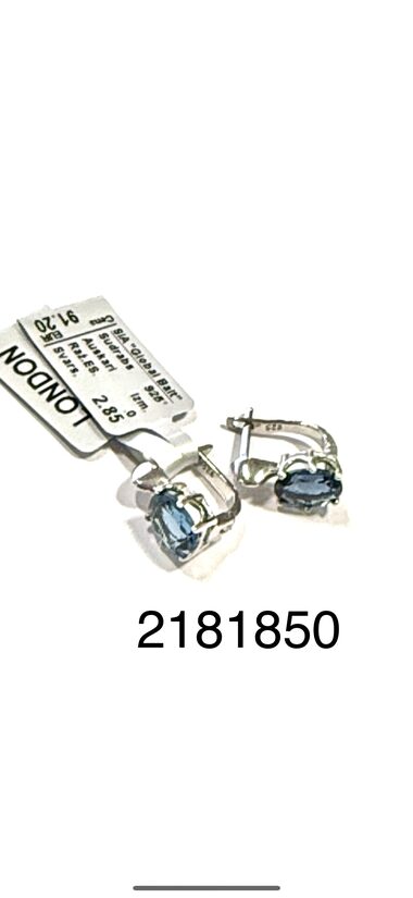 Sudraba auskari ar london topāziem 