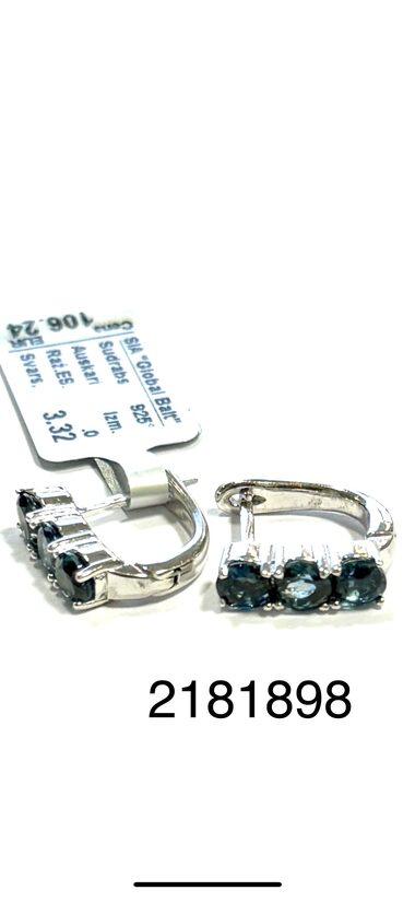 Sudraba auskari ar london topāziem 