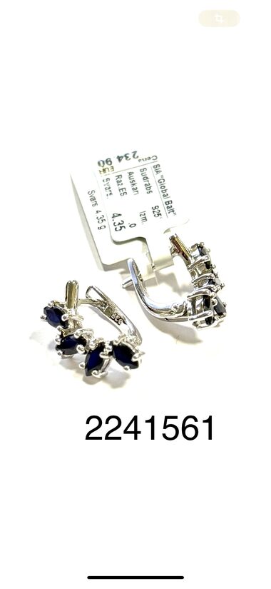 Sudraba auskari ar safīru 