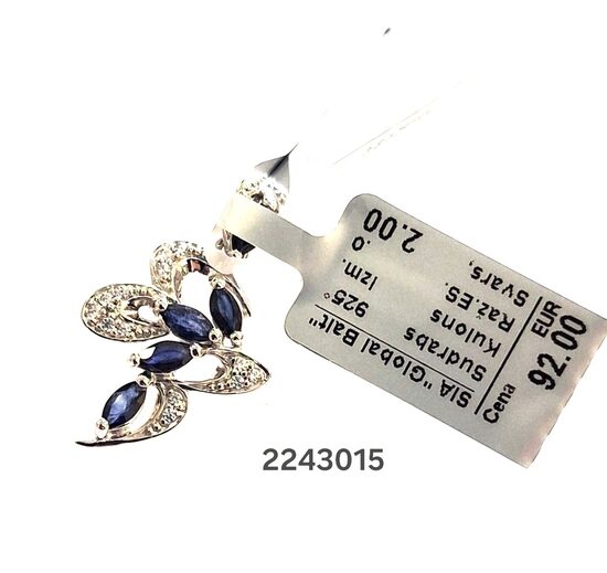 Sudraba kulons ar safīru -60%