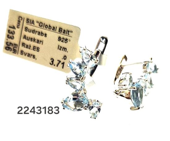 Ierobiežots modelis -  sudraba auskari ar topāzu -60%