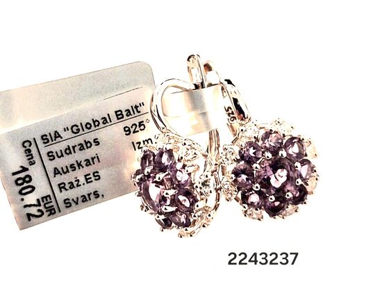 Sudraba auskari ar amrtistu -60%