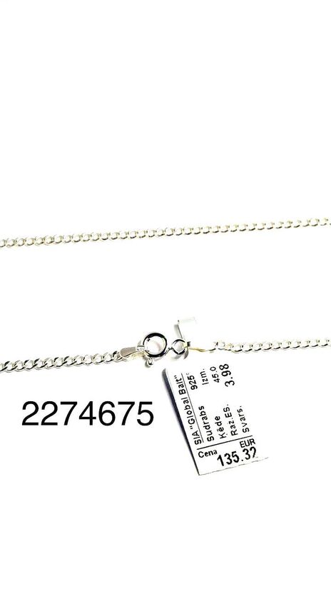 Sudraba ķēde 45 cm