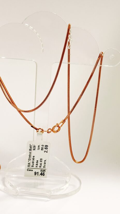 Sudraba ķēde apzeltīta 50 cm