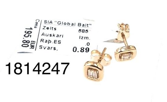 Zelta auskari ar cirkoniem -25%
