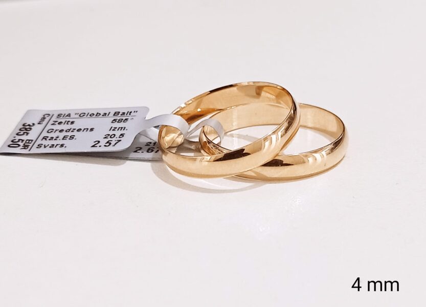 Zelta laulības 24 gredzens 4mm -40%